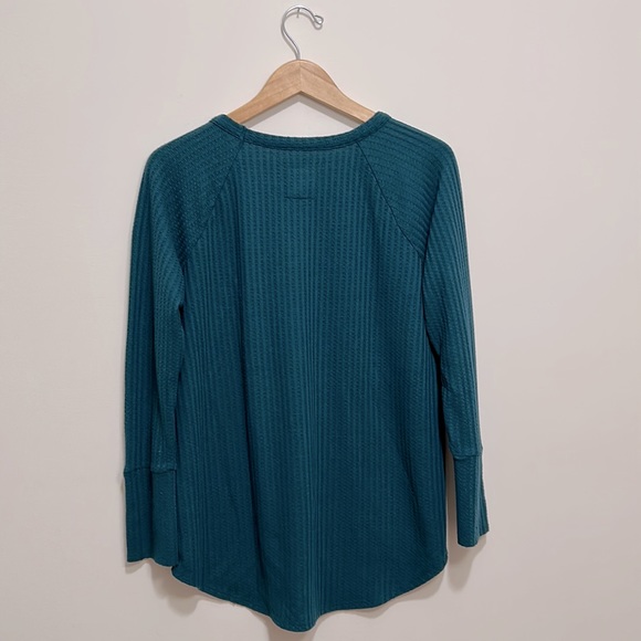 Chaser long Sleeves Tops Women’s Size XL waffle knit thermal button cuff - Picture 2 of 10